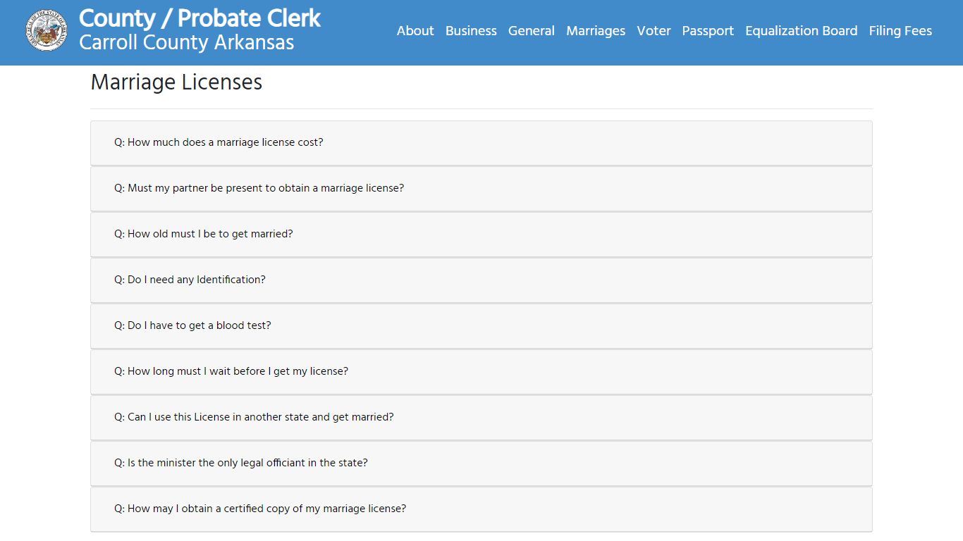 Marriage Licenses - Carroll County Arkansas