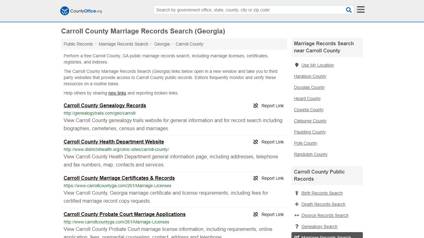 Marriage Records Search - Carroll County, GA (Marriage Licenses ...