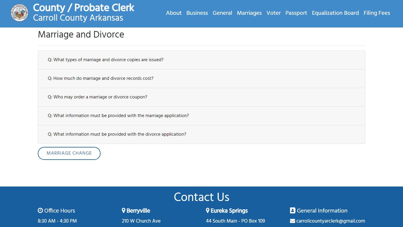 Marriage and Divorce - Carroll County Arkansas